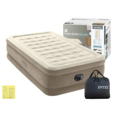 Ліжко надувне Intex 64426 з вбудованим електронасосом 191x 99x 46 см Fiber-Tech