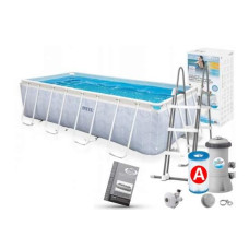 Басейн каркасний із фільтр-насосом Intex CHEVRON PRISM FRAME RECTANGULARPREMIUM POOL 400*200*100 см 26780