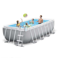Басейн каркасний Intex Prism Frame Pool 26790 з драбиною і фільтр-насосом 400х200х122 см