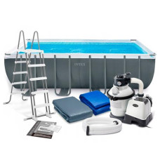 Каркасний басейн Intex 26356, 549 × 274 × 132 см (5 700 л/год, драбина, тент, підстилка)