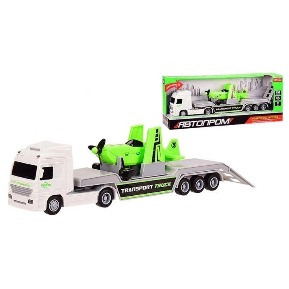 Модель транспорту Вантажівка транспортер Автопром трейлер з літаком 7942B