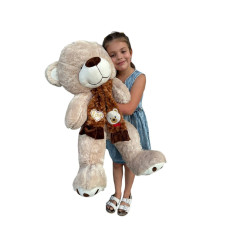 М'яка іграшка Ведмедик з шарфом F1032 110 см Бежевий