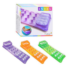 Надувний матрац для плавання Кольорові склянки Intex 58890 з подушкою 3 кольори 188х71 см