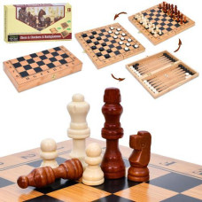 Шахи шашки, нарди 3 в 1 набір TD202321