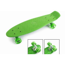 Скейт Пенні Борд (Penny Board) з світяться колесами 22 дюйма зелений
