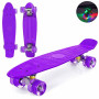 Скейт Пенні Борд (Penny Board) з світяться колесами 22 дюйма фіолетовий