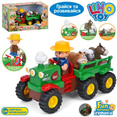 Дитячий музичний трактор M 6303 з причепом звукові та світлові ефекти